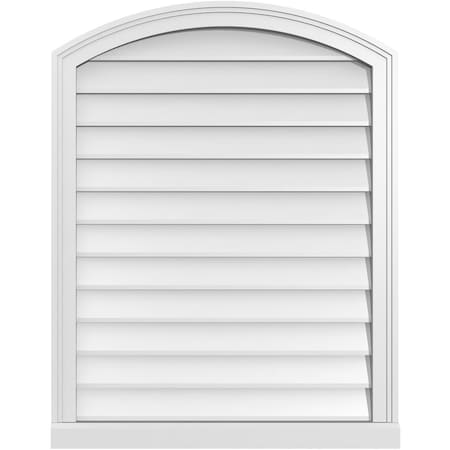 Ekena Millwork Arch Top Surface Mount PVC Gable Vent: Functional, w/ 2"W x 2"P Brickmould Sill Frame, 28"W x 36"H GVPAR28X3603SF